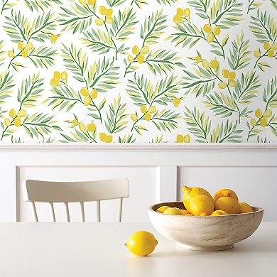 NextWall Lemon Branch Peel and Stick Wallpaper