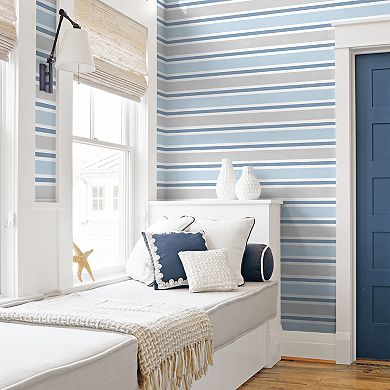 NextWall Linen Stripe Peel & Stick Wallpaper