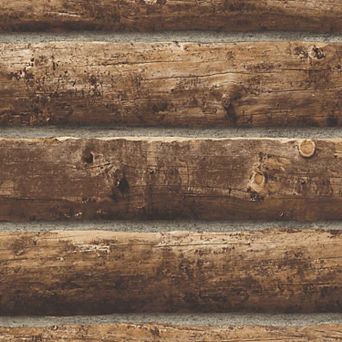 NextWall Log Cabin Peel and Stick Wallpaper