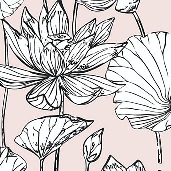 NextWall Lotus Floral Peel and Stick Wallpaper
