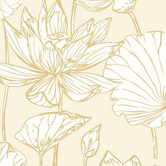 NextWall Lotus Floral Peel and Stick Wallpaper