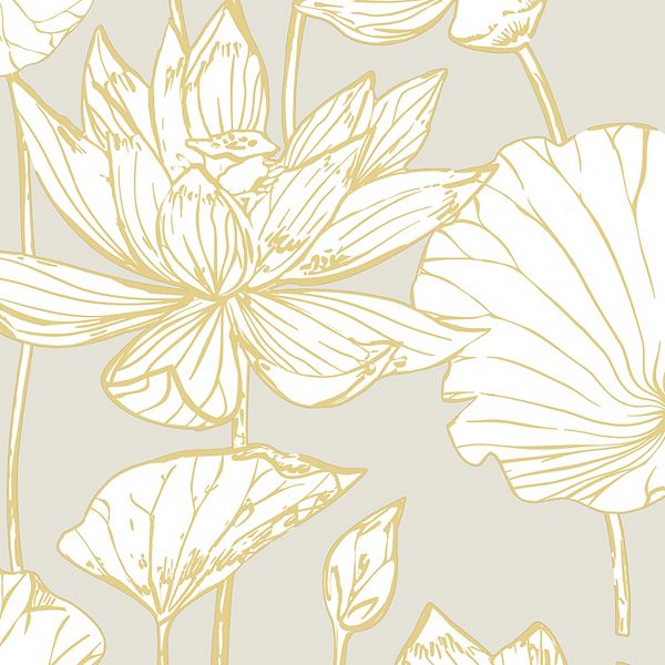 NextWall Lotus Floral Peel and Stick Wallpaper