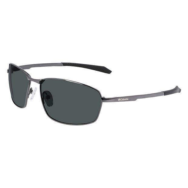 Columbia Mens Boulder Ridge Polarized Rectangle Sunglasses Black 57mm