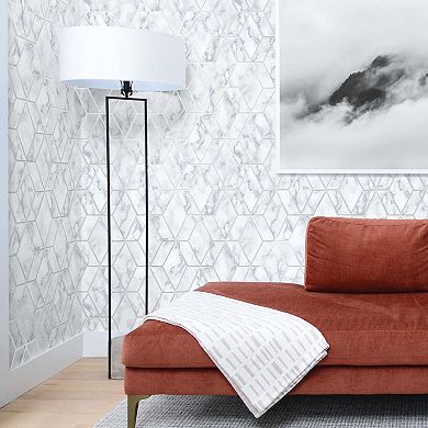NextWall Marble Tile Peel and Stick Wallpaper