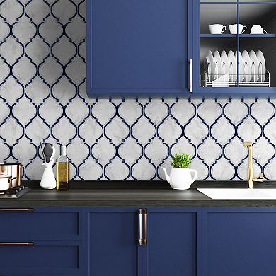 NextWall Marbled Ogee Peel & Stick Wallpaper