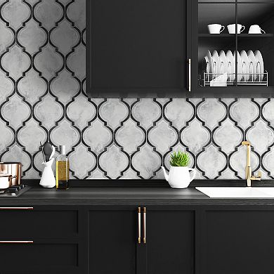 NextWall Marbled Ogee Peel & Stick Wallpaper