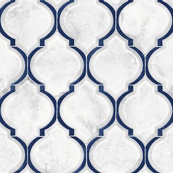 NextWall Marbled Ogee Peel & Stick Wallpaper