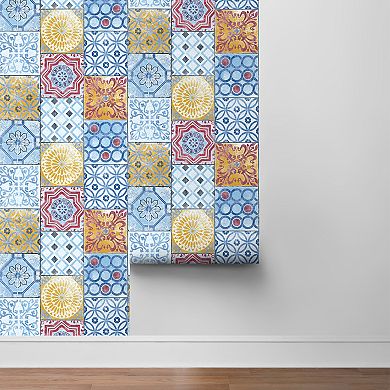 NextWall Moroccan Tile Peel and Stick Wallpaper