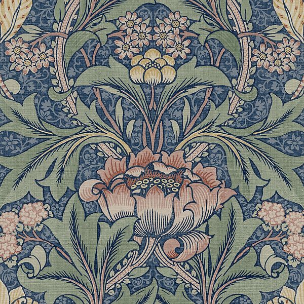 NextWall Morris Flower Peel & Stick Wallpaper