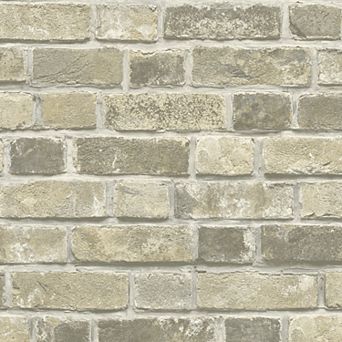 NextWall Neutral Brick Peel and Stick Wallpaper
