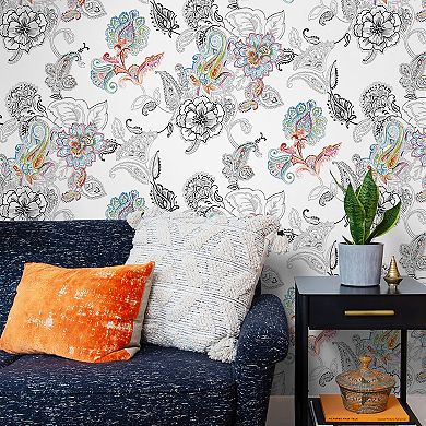 NextWall Paisley Peel and Stick Wallpaper