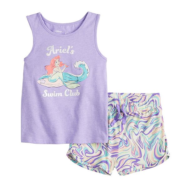 Disney's Ariel Baby & Toddler Girl Active Tank Top & Shorts Set by