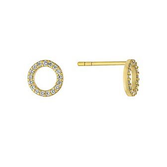 Main And Sterling Sterling Silver Cubic Zirconia Open Circle Stud Earrings