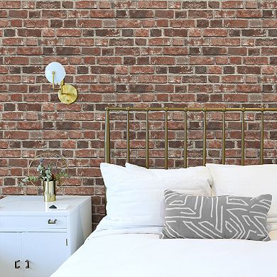 NextWall Red Brick Peel and Stick Wallpaper