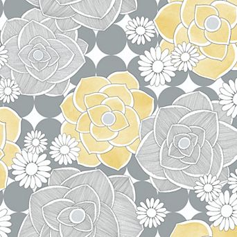 NextWall Retro Floral Peel and Stick Wallpaper