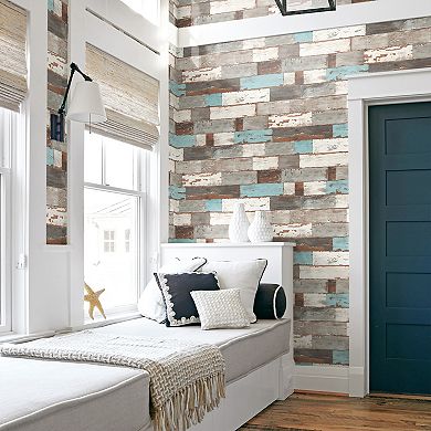 NextWall Rustic Shiplap Peel and Stick Wallpaper