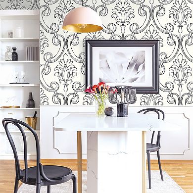 NextWall Sketched Damask Peel & Stick Wallpaper