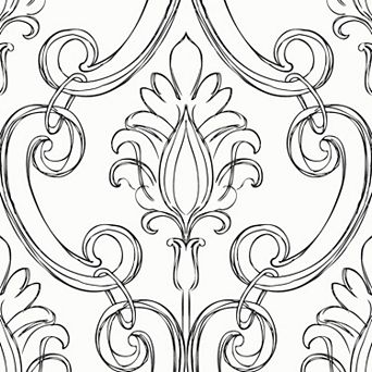 NextWall Sketched Damask Peel & Stick Wallpaper