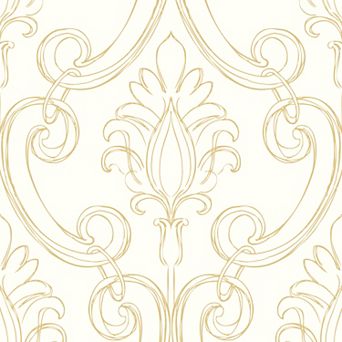 NextWall Sketched Damask Peel & Stick Wallpaper