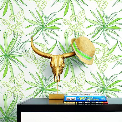 NextWall Spider Plants Peel and Stick Wallpaper