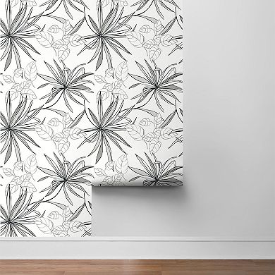 NextWall Spider Plants Peel and Stick Wallpaper