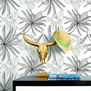 NextWall Spider Plants Peel and Stick Wallpaper