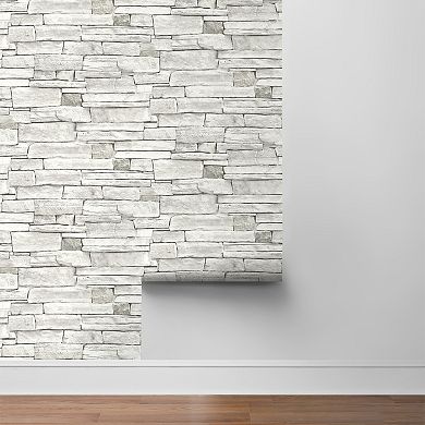 NextWall Stacked Stone Peel & Stick Wallpaper