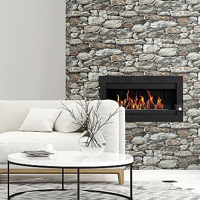 NextWall Stone Wall Peel and Stick Wallpaper