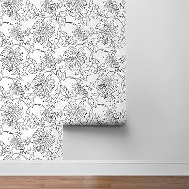 NextWall Tropical Line Peel & Stick Wallpaper