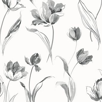 NextWall Tulip Toss Peel & Stick Wallpaper