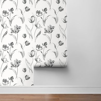 NextWall Tulip Toss Peel & Stick Wallpaper