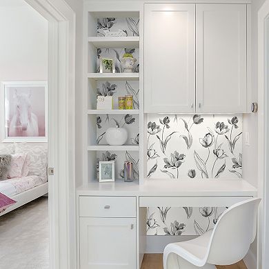 NextWall Tulip Toss Peel & Stick Wallpaper