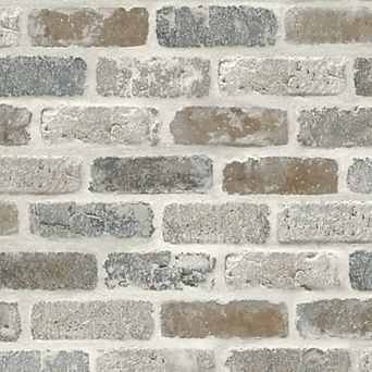 NextWall Washed Brick Peel and Stick Wallpaper