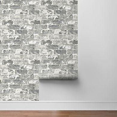 NextWall Weathered Brick Peel and Stick Wallpaper