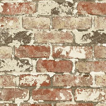 NextWall Weathered Brick Peel and Stick Wallpaper