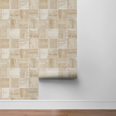 NextWall Wood Block Peel and Stick Wallpaper