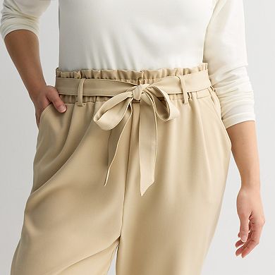 Juniors' Plus Size SO® Paperbag Pants