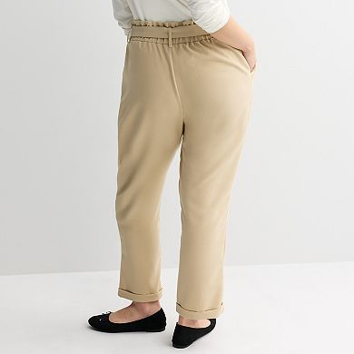 Juniors' Plus Size SO® Paperbag Pants