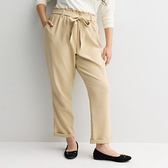 Juniors' Plus Size SO® Paperbag Pants