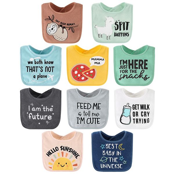 The Peanutshell 10Pack Sunshine Terry Cloth Feeding Bibs