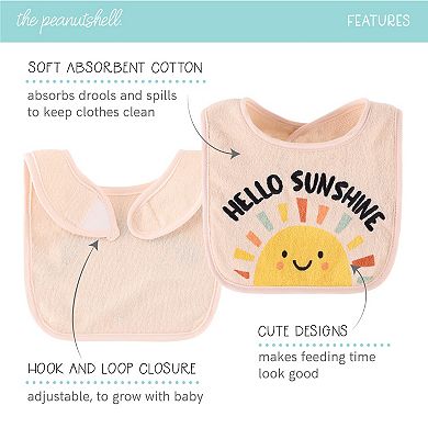 The Peanutshell 10-Pack Sunshine Terry Cloth Feeding Bibs