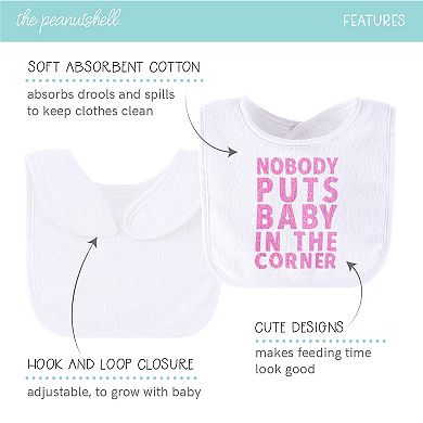 The Peanutshell 10-Pack Pastel Girl Terry Cloth Baby Feeding Bibs