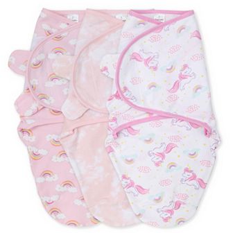 The Peanutshell 3-Pack Rainbow Unicorn Swaddles