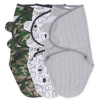 The Peanutshell Camo Elephant 3-Pack Swaddle Set - 0/3 Months