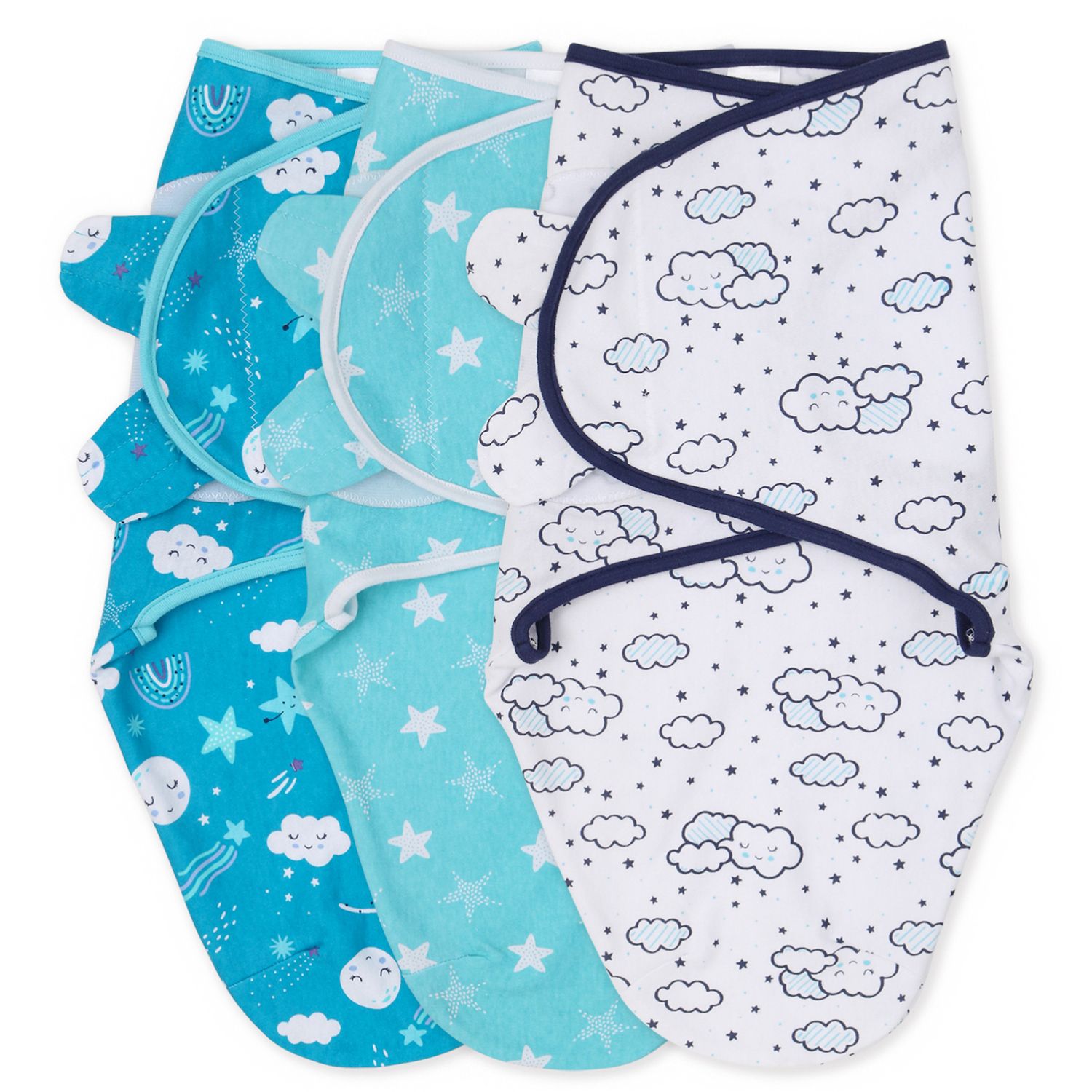 Hudson Baby Swaddle Wrap 3-Pack, Gray Unicorn, 0-3 Months