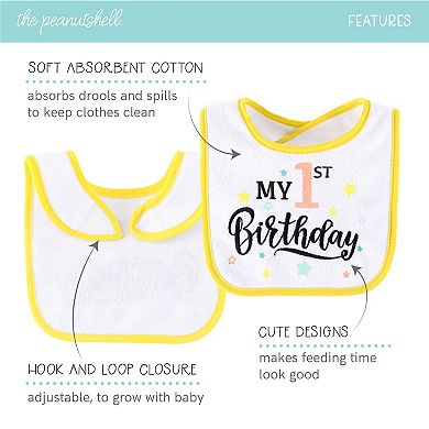 The Peanutshell 10-Pack Holiday Terry Cloth Baby Feeding Bibs