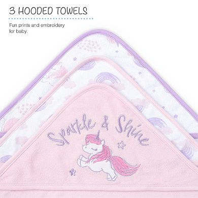 Baby Girl The Peanutshell Unicorn Rainbow 23 Piece Baby Bath Towel Set
