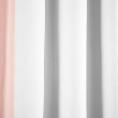 Lush Decor Block Border Blackout Single Window Curtain Panel