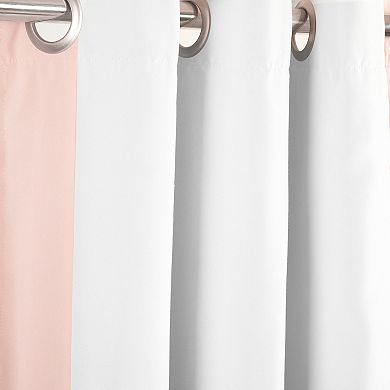 Lush Decor Block Border Blackout Single Window Curtain Panel