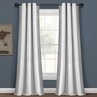 Lush Decor Block Border Blackout Single Window Curtain Panel